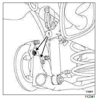 Renault Clio. Rear brake calliper mounting: Removal - Refitting
