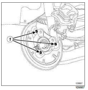 Renault Clio. Rear brake disc protector: Removal - Refitting