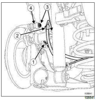 Renault Clio. Rear brake calliper: Removal - Refitting