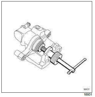 Renault Clio. Rear brake calliper: Removal - Refitting