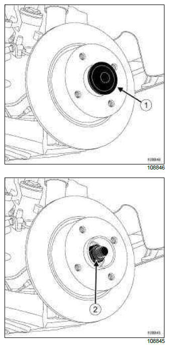 Renault Clio. Rear brake disc: Removal - Refitting