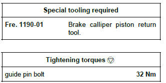 Renault Clio. Rear brake pads: Removal - Refitting