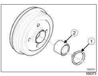 Renault Clio. Rear drum bearing: Removal - Refitting