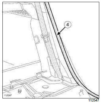 Renault Clio. Rear inner sill upper trim: Removal - Refitting