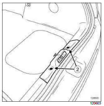 Renault Clio. Rear loading trim: Removal - Refitting