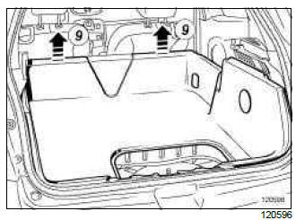 Renault Clio. Rear loading trim: Removal - Refitting