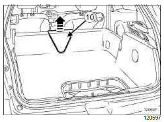 Renault Clio. Rear loading trim: Removal - Refitting