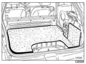 Renault Clio. Rear loading trim: Removal - Refitting