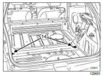 Renault Clio. Rear loading trim: Removal - Refitting