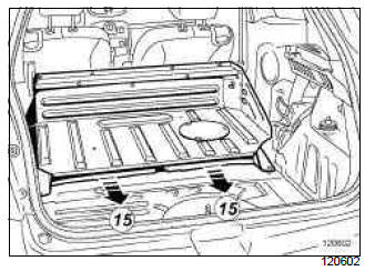 Renault Clio. Rear loading trim: Removal - Refitting