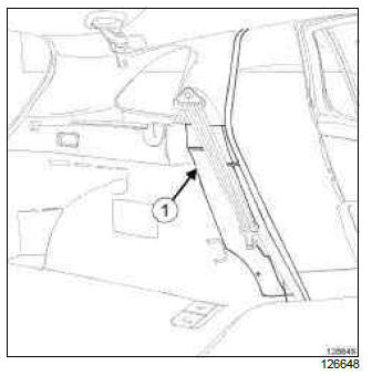 Renault Clio. Rear parcel shelf side trim: Removal - Refitting