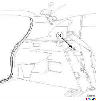 Renault Clio. Rear parcel shelf side trim: Removal - Refitting