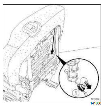 Renault Clio. Rear seat access mechanisms: Removal - Refitting