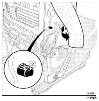 Renault Clio. Rear seat access mechanisms: Removal - Refitting