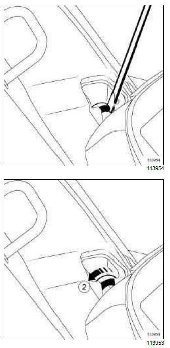 Renault Clio. Single unit rear bench seatback: Removal - Refitting