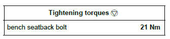 Renault Clio. 1/3 and 2/3 rear bench seatback: Removal - Refitting