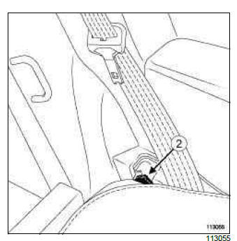 Renault Clio. 1/3 and 2/3 rear bench seatback: Removal - Refitting