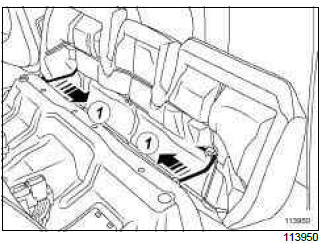 Renault Clio. Single unit rear bench seat base: Removal - Refitting