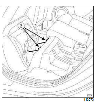 Renault Clio. 1/3 and 2/3 rear bench seat base: Removal - Refitting