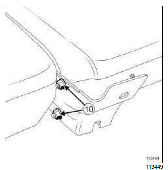 Renault Clio. Rear bench seat mechanism: Removal - Refitting