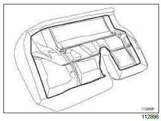 Renault Clio. 1/3 and 2/3 rear bench seat base trim: Removal - Refitting