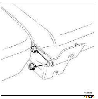 Renault Clio. 1/3 and 2/3 rear bench seatback trim: Removal - Refitting