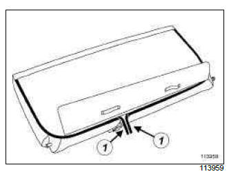 Renault Clio. Single unit rear bench seatback trim: Removal - Refitting