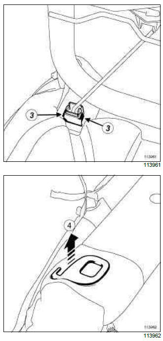 Renault Clio. Single unit rear bench seatback trim: Removal - Refitting