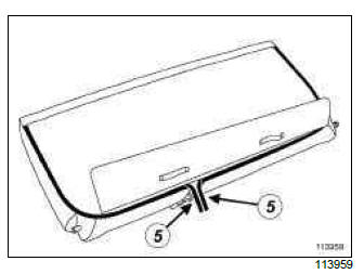 Renault Clio. Single unit rear bench seatback trim: Removal - Refitting