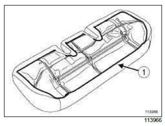 Renault Clio. Single unit rear bench seat base trim: Removal - Refitting