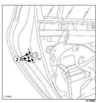 Renault Clio. Rear side door lock: Removal - Refitting