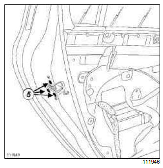 Renault Clio. Rear side door lock: Removal - Refitting