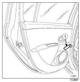 Renault Clio. Rear side door trim: Removal - Refitting