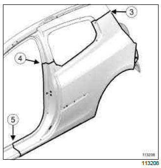 Renault Clio. Rear wing panel