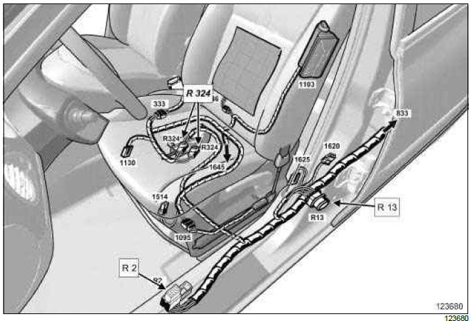 Renault Clio. Rear wiring