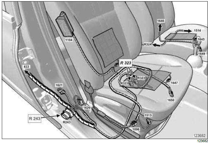 Renault Clio. Rear wiring