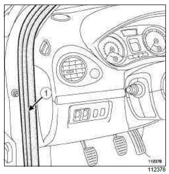 Renault Clio. Recirculation control cable: Removal - Refitting