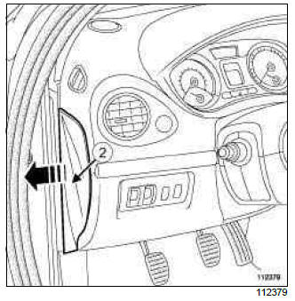 Renault Clio. Recirculation control cable: Removal - Refitting