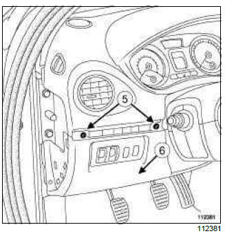 Renault Clio. Recirculation control cable: Removal - Refitting