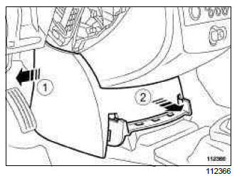 Renault Clio. Recirculation control cable: Removal - Refitting