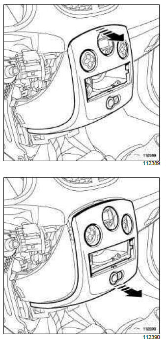 Renault Clio. Recirculation control cable: Removal - Refitting