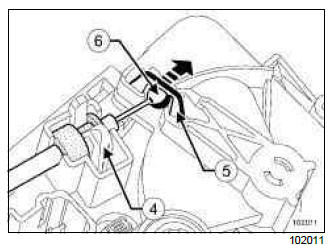 Renault Clio. Recirculation control cable: Removal - Refitting