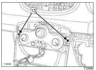 Renault Clio. Recirculation control cable: Removal - Refitting