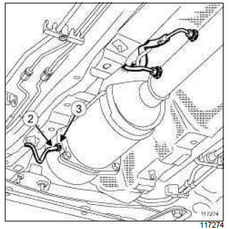 Renault Clio. Particle filter temperature sensors: Removal - Refitting