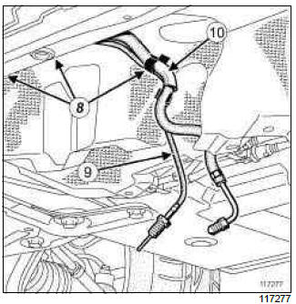 Renault Clio. Particle filter temperature sensors: Removal - Refitting