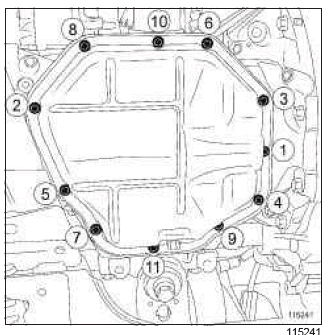 Renault Clio. Lower cover: Removal - Refitting