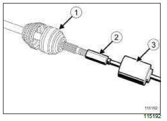 Renault Clio. Front driveshaft gaiter, wheel side: Removal - Refitting