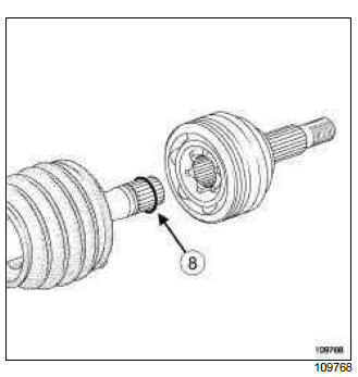 Renault Clio. Front driveshaft gaiter, wheel side: Removal - Refitting
