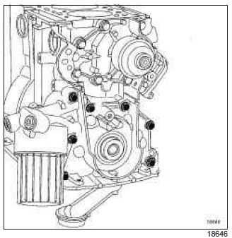 Renault Clio. Oil pump: Removal - Refitting