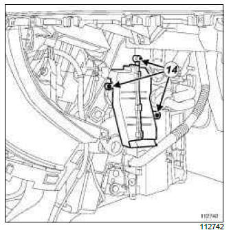 Renault Clio. Front footwell air distribution duct: Removal - Refitting